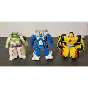 Playschool Transformers Rescue Bots Lot‎ Of (3) Bumblebee, Blurr, and Rescan.
